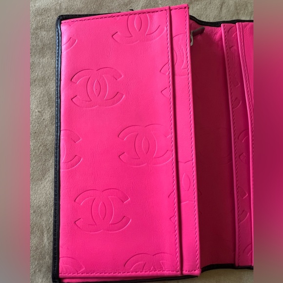 Chanel Lambskin Leather Quilted Black and Pink Long Wallet organizer#10788345 - Picture 15 of 16